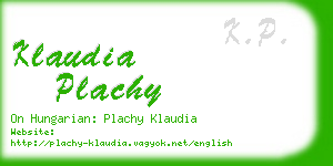 klaudia plachy business card